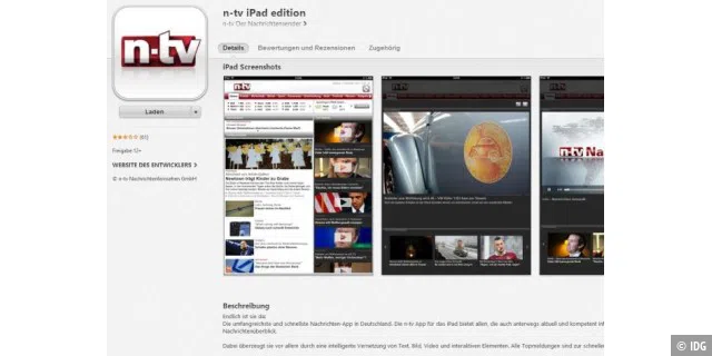 Platz 16: n-tv iPad edition