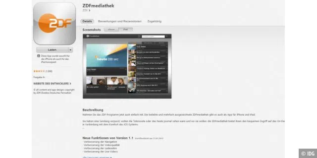 Platz 22: ZDFmediathek