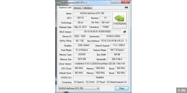 GPU-Z: Technische Details