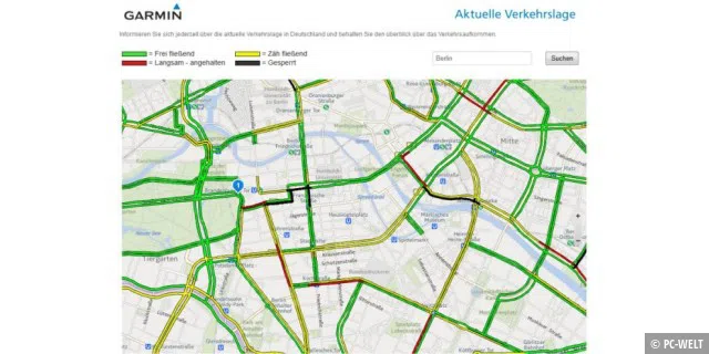 Garmin-Karten mit Live-Verkehrsdaten