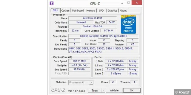 CPU-Z Prozessor