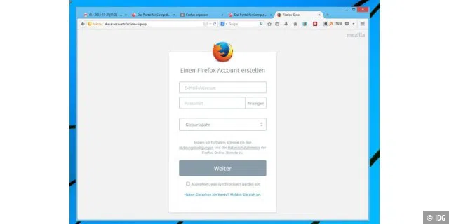 Firefox 29: Synchronsierung via Firefox-Konto