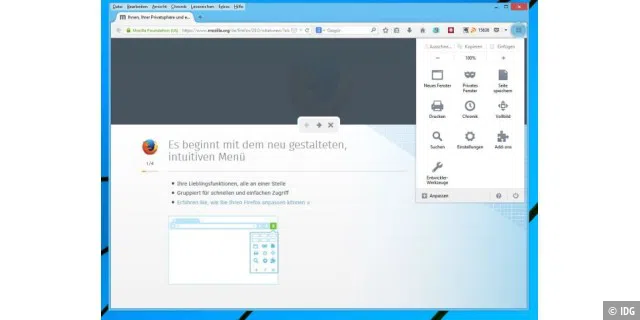 Firefox 29: Das neue Menü