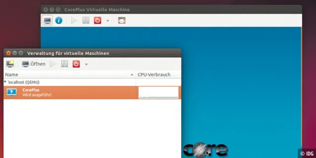 Unter Linux richtig flott: Als Virtualisierer nutzt Qemu die Hardware-gestützten Virtualisierungsmethoden der KVM, die es seit dem Linux-Kernel 2.6.24 gibt. Als CPU-Emulator ist Qemu naturgemäß langsam.
