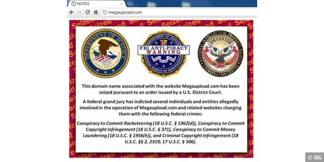 Megaupload.com wurde kürzlich wegen Urheberrechtsverstößen gesperrt, Betreiber Schmitz verhaftet.