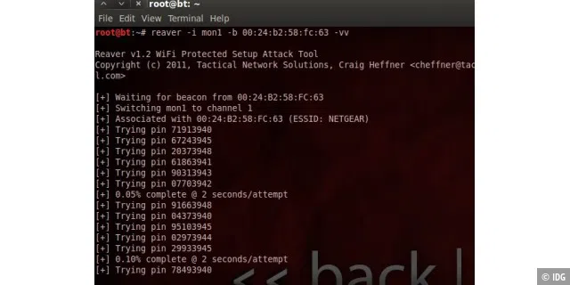 WPS knacken: Das Tool reaver-wps unter Backtrack Linux in Aktion