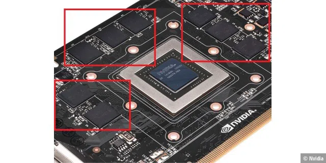 Die Speicherchips der Nvidia Geforce GTX 680.