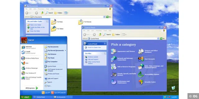 Benutzeroberfläche von Windows XP