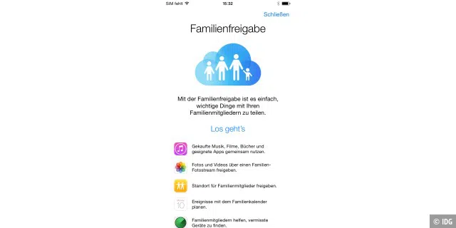 iOS 8 - Familienfreigabe