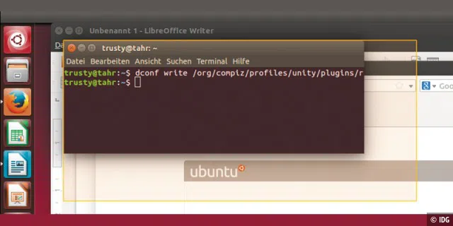 Während der Größenänderung von Fenstern zeigt Ubuntu 14.04 LTS den Inhalt mit an. Eine Konfigurationsänderung bringt die alten Rahmen zurück.