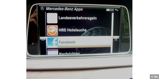Weitere Mercedes-Apps, darunter Facebook