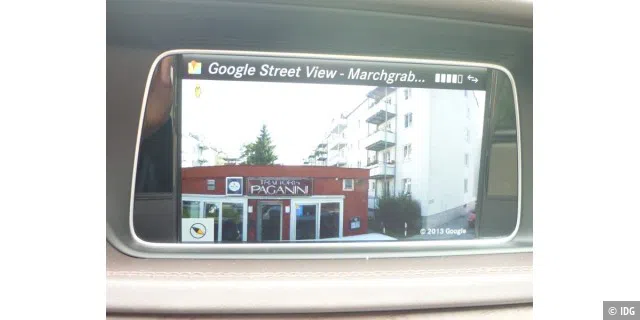 Google Street View einer Pizzeria in Comand Online