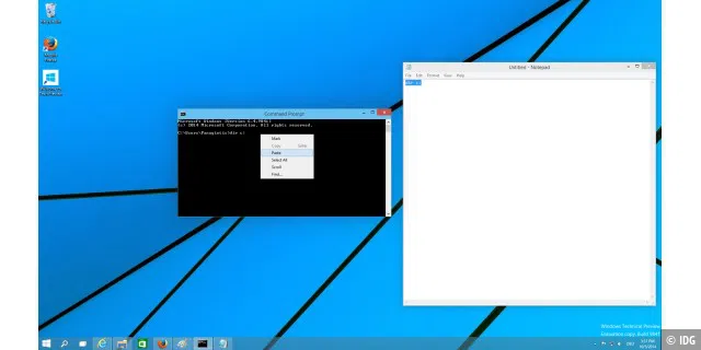 Windows 10 TP: Copy & Paste in der Kommandozeile