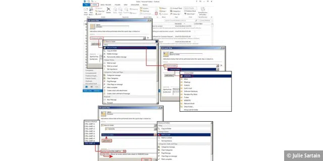 Sobald Sie ein QuickStep Aufgabe erstellt haben, können Sie auf eine E-Mail klicken, „einen QuickStep“ auswählen und Outlook erledigt den Rest für Sie.