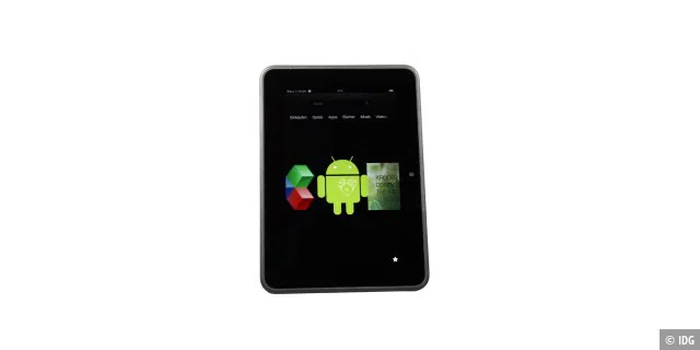Android nur als Icon: Vom Google-Betriebssystem bekommen Sie auf dem Amazon-Tablet nichts mit