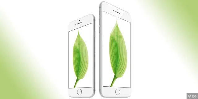 Größenvergleich: Das iPhone 6 besitzt ein 4,7-Zoll-Display, das iPhone 6 Plus kommt mit einem 5,5-Zoll-Bildschirm.