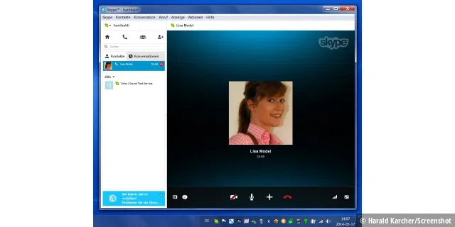 Wenn der Video-Stream bei Skype schlecht wird, schaltet man ihn am besten ab. Dann wird stattdessen ein zuvor eingescanntes Standbild eingeblendet.