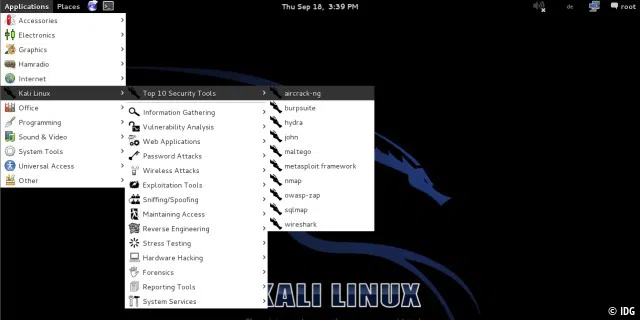Schnörkellos, dafür vollgepackt mit Sicherheits- beziehungsweise Knack-Tools: Kali Linux eignet sich hervorragend zu legalen Sicherheits-Checks, lässt sich aber auch missbrauchen.
