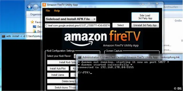 Das PC-Programm Amazon Fire TV Utility App hilft, Fire TV zu rooten. Damit lässt sich auch der USB-Anschluss der Box zum Streamen von einem USB-Datenträger nutzen.