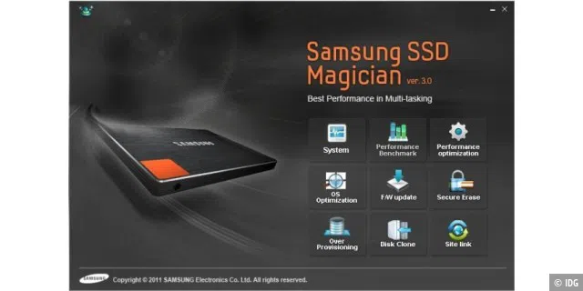 Nützliches Tool-Paket: die SSD Magician Software (hier im Bild die Vorversion)