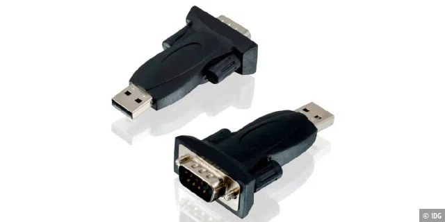 Nullmodem-Kabel und USB-Adapter