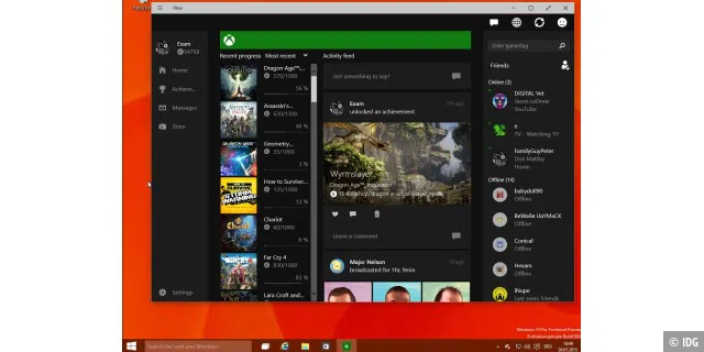 Windows 10 TP Build 9926: Die neue Xbox-App