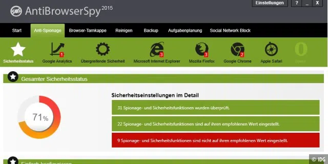 Anti Browser Spy schützt SIe vor Spionage.