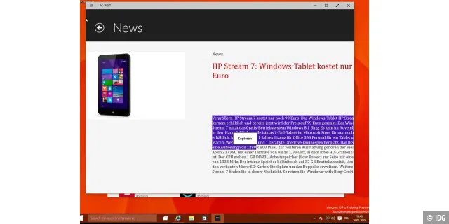 Windows 10 Technical Preview Build 9926 - deutsch