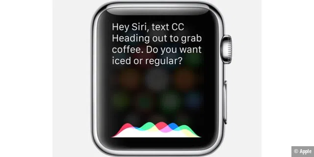 Die Apple Watch unterstützt Siri und reicht Sprachbefehle an das iPhone weiter.