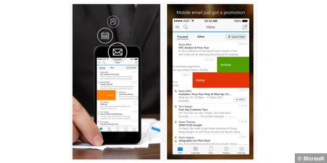 Microsoft hat die kostenlose Outlook-App für iOS veröffentlicht.
