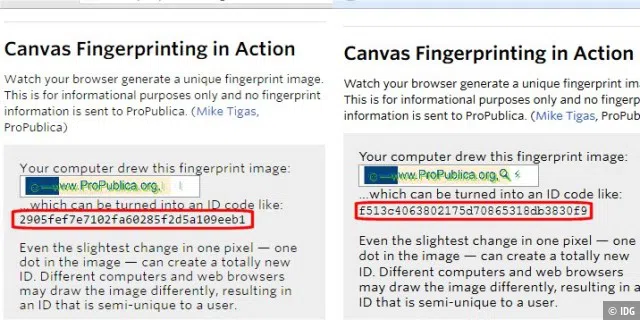 Fingerprints erlauben die sichere Wiedererkennung des PCs und damit in der Regel des Anwenders, selbst wenn Cookies deaktiviert sind und die IP-Adresse verschleiert wird.