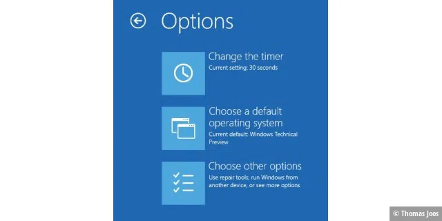 Das Anpassen der Optionen des Boot-Managers ist in Windows 10 erweitert worden. Hier stehen noch mehr Möglichkeiten zur Verfügung als unter Windows 8.