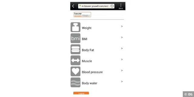 Beurer Wireless Connect: Über eine App lassen sich die Messwerte der Beurer-Geräte, etwa des Blutdruckund Pulsmessgeräts BM90 (oben ), auswerten und grafisch darstellen.