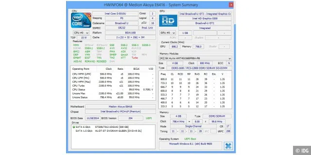 Broadwell an Bord: Im Aldi-Notebook steckt ein Core i3 aus Intels aktueller Prozessor-Generation
