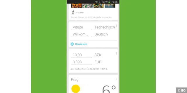 Im Ausland hilft Ihnen die Google-App auch über Sprachbarrieren und beim aktuellen Währungskurs.
