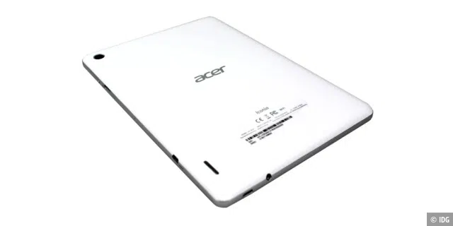 Das Acer-Tablet sitzt in einem weißen Kunststoffgehäuse