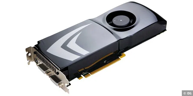 <b>Nvidia Geforce 9 (2008)</b>
Bei der Geforce 9 steigert Nvidia gegenüber der Geforce 8 die Taktfrequenzen. Einige Modelle wie die Geforce 8800 GT wurden einfach nur umgetauft (dann Geforce 9800 GT). Damit überbrückte Nvidia die Zeit bis zur Vorstellung der Geforce-200-Serie.