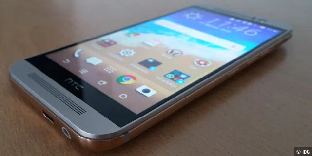 Die Hauptfarbe des neuen HTC One M9 ist Gold-Silber - richtig schick!