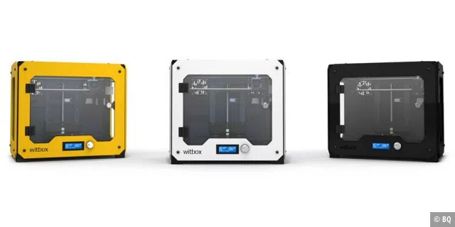 Den 3D-Drucker BQ Witbox gibt es in drei Farben.
