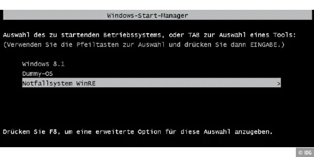 Systemauswahl: Wenn Sie über bcdedit oder das Tool EasyBCD neue Einträge in die Bootkonfiguration einbauen, erscheint das Menü „Windows- Start-Manager“.