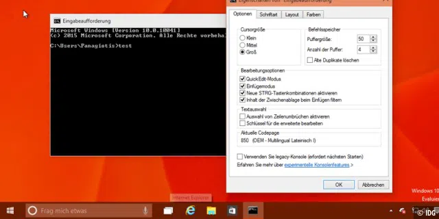 Windows 10: Copy & Paste in der Kommandozeile