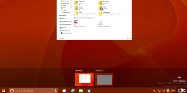 Windows 10: Anwendungen in virtuellen Desktops verschieben