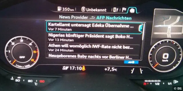 Audi-Connect: Der Nachrichten-Ticker.