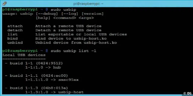 Der Clou dabei: Mit dem Server des usbip-Projekts können USB-Geräte am Raspberry vom entfernten Windows adressiert werden, wenn man sie zuvor entsprechend mit dem „bind“-Befehl eingebunden hat