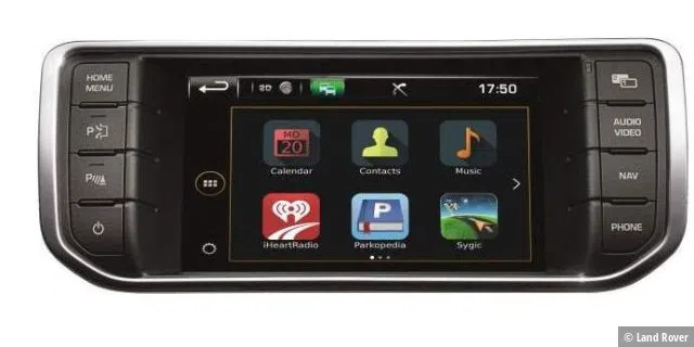 So sieht der Startbildschirm von Incontrol Apps im größeren Range Rover Sport aus.