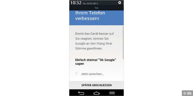 Das Geheimnis hinter Sprachbedienung ist Google Now, das man auf die eigene Stimme trainieren kann