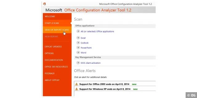 Das Office Configuration Analyzer Tool erkennt Probleme mit Outlook und anderen Office-Programmen