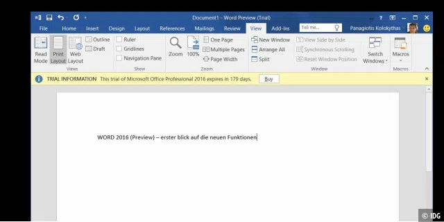 Office 2016 Preview - erster Blick auf die neue Office-Version