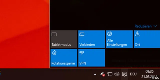 Windows 10 Build 10122: Das Benachrichtigungscenter bietet unten Zugriff auf häufig benötigte Funktionen