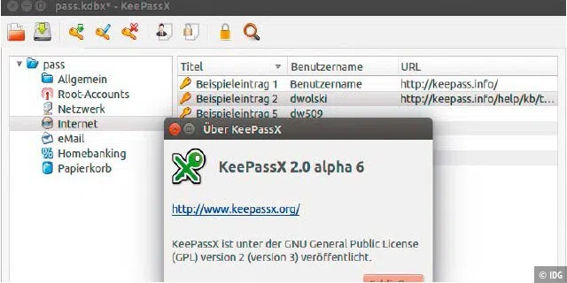 Keepass 2.0: Obwohl es sich um eine Alphaversion handelt, läuft die Weiterentwicklung von Keepass X bereits solide. Es arbeitet mit dem Format KDBX, das von Keepass 2 übernommen wurde.